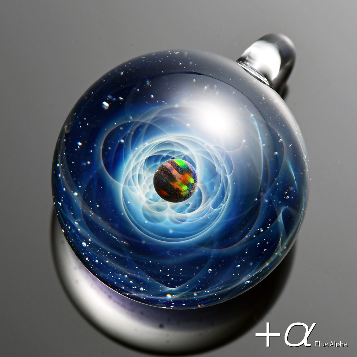 宇宙ガラス+α 戸水賢志ブラックオパールペンダント